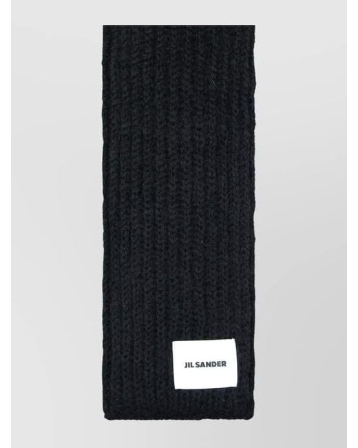 Jil Sander Black Mohair Wool Scarf for men