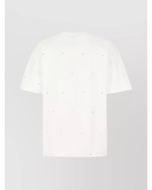 Ganni White Ribbed Loose-Fit T-Shirt