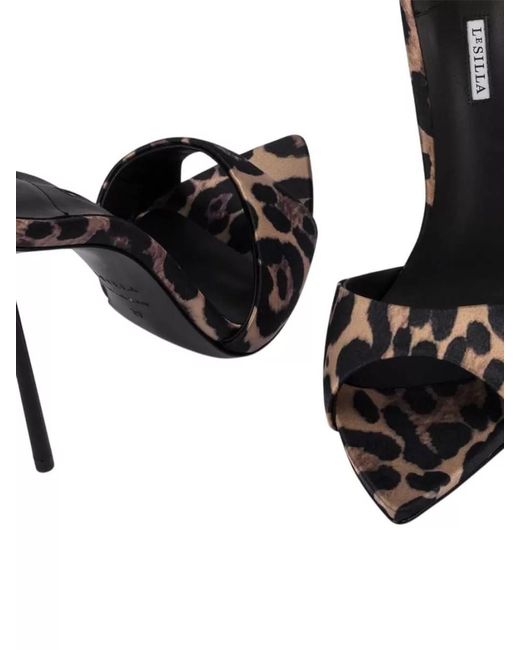 Le Silla Multicolor Bella High Heel Satin Mules