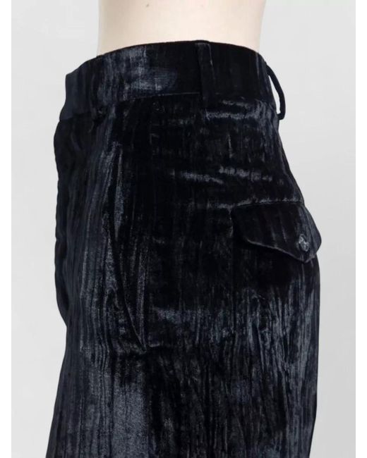 Ann Demeulemeester Blue High-Rise Tailored Shorts