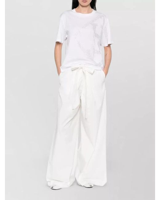 Herno White Soft Graphic Print Relaxed Fit Top