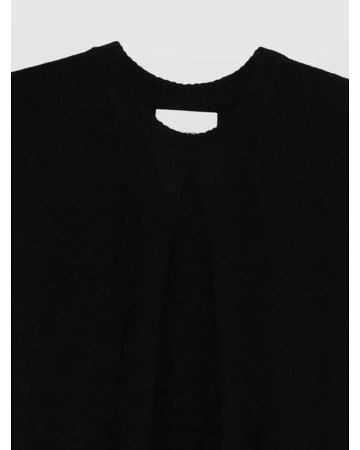 Lisa Yang Black Annelie Crew Neck Sweater Short Sleeves