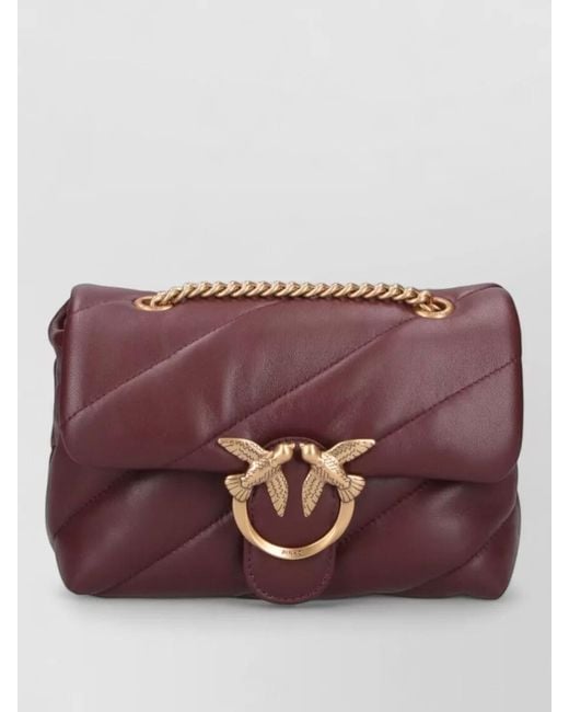 Pinko Purple Love Bag Puff Mini Leather Shoulder Bag