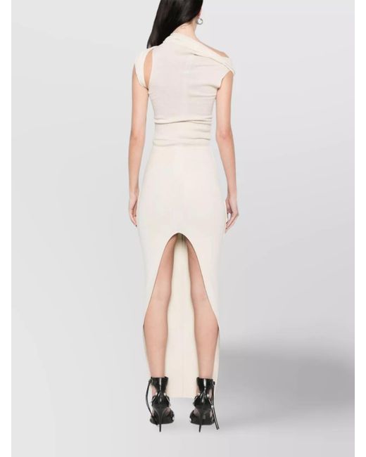 Rick Owens White Long Pencil Skirt