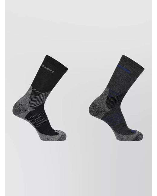 Salomon Black Ultra Crew Socks Two Pack Ankle
