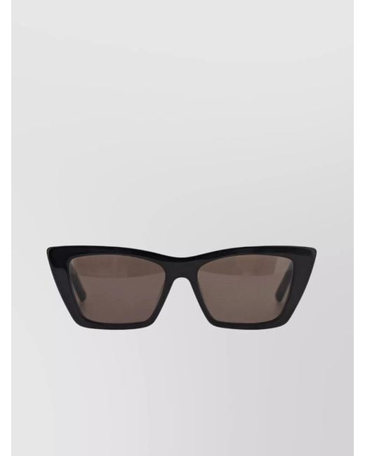 Saint Laurent Brown Acetate Rectangular Sunglasses