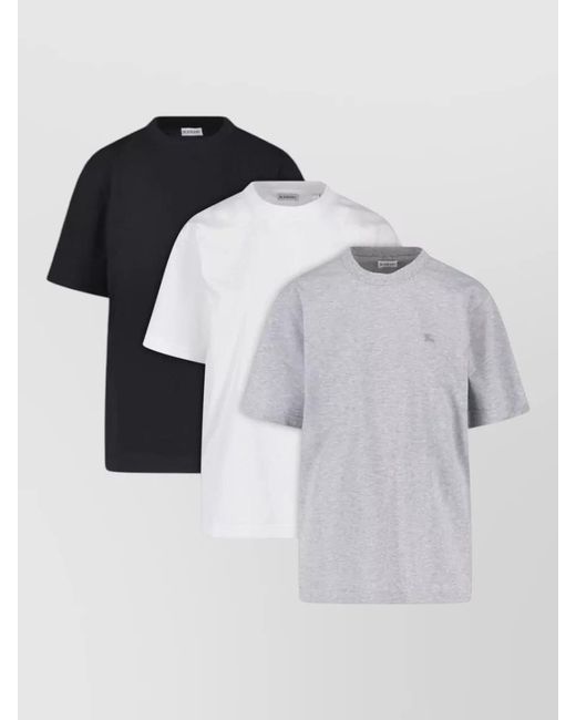 Burberry Black Crew Neck Short Sleeve Regular Fit Pack for men