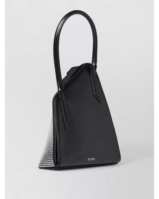 The Attico Gray Bucket Bag Embellished Exterior Structured Top Handle