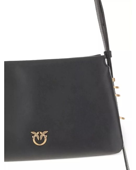 Pinko White Love Bag One Mini Leather Shoulder Bag