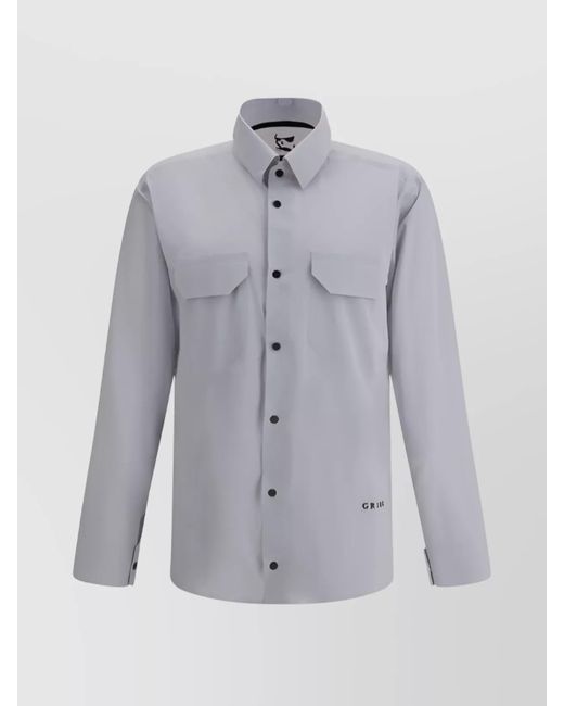 GR10K Blue Ultrasound Shirt With Adjustable Button Cuffs for men