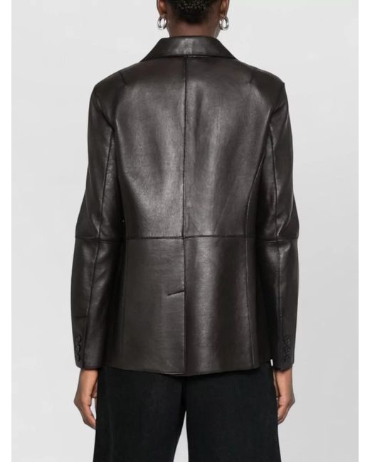 P.A.R.O.S.H. Black Leather Blazer
