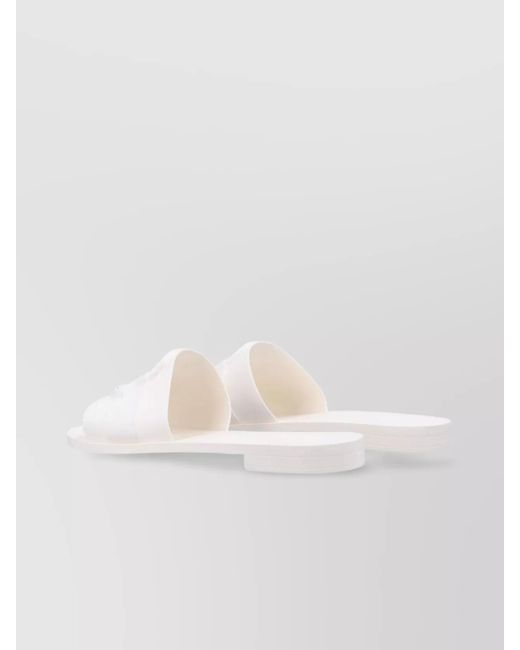 Moncler White Rubber Slides