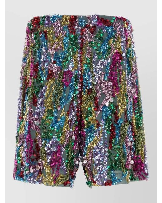 Dries Van Noten Blue High Waist Piperi Bermuda Shorts Crepe for men