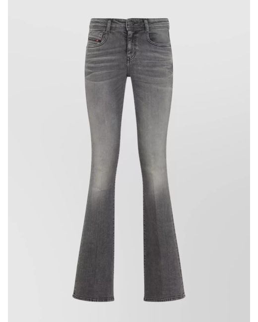 DIESEL Gray Flared Leg Denim Trousers