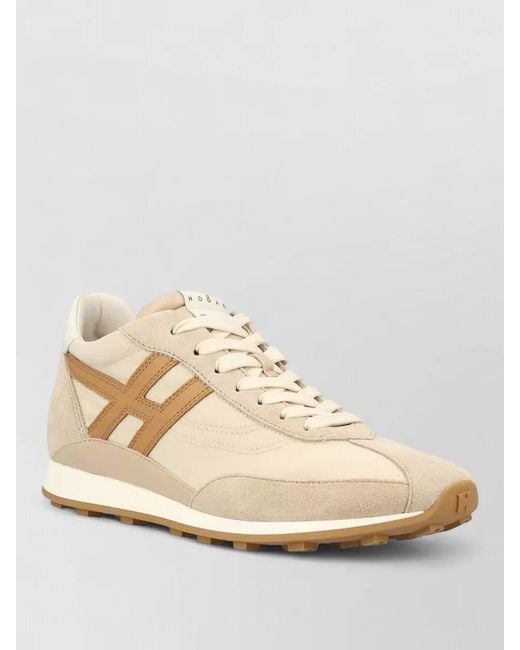 Hogan Natural Low Top Sneakers Contrast Panel Rubber Sole
