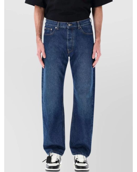 Off-White c/o Virgil Abloh Blue Cotton Straight-Leg Jeans for men