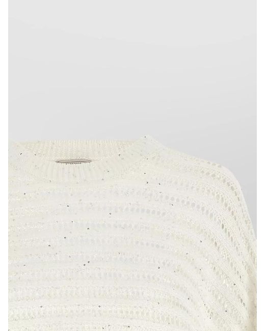Peserico White Fine-Knit Sweater