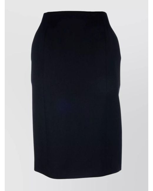 Balenciaga Blue Wool High-Rise Midi Pencil Skirt