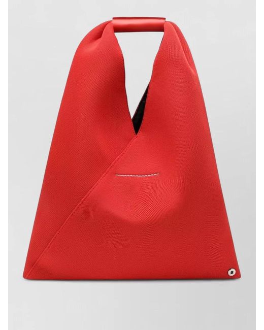 MM6 by Maison Margiela Textured Tote Bag Top Handle Triangle