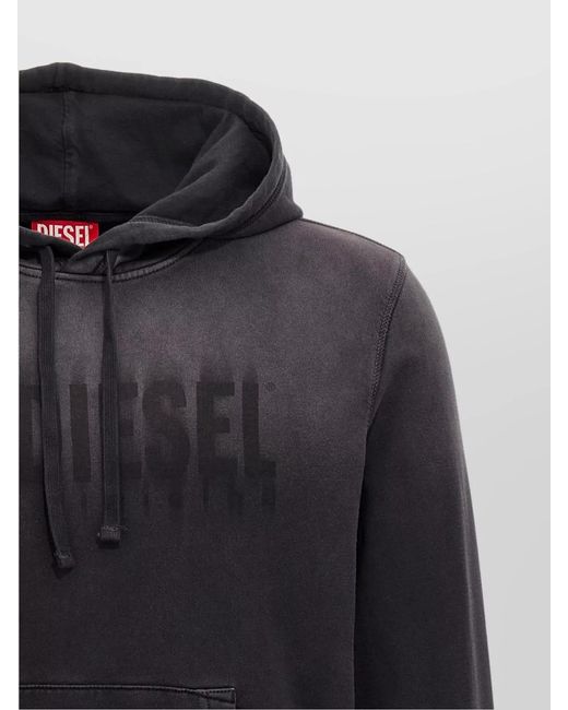 DIESEL Blue Cotton Hoodie for men