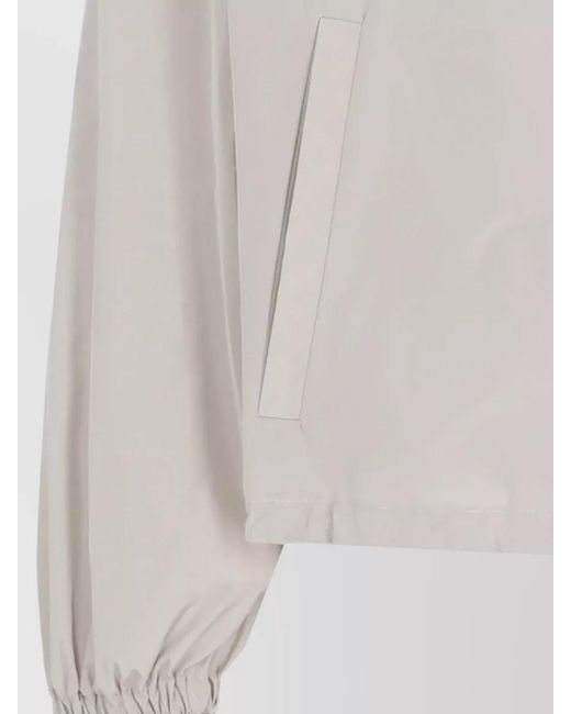 Herno White Short Jacket Long Sleeves High Neck