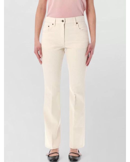 Valentino Garavani Pink Denim Regular-Rise Slim-Fit Flared Jeans