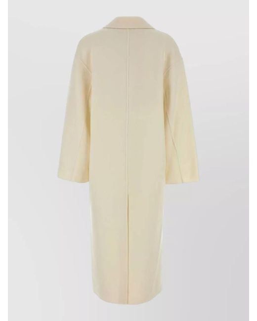 Loulou de Saison Natural Wool Blend Borneo Long Double Breasted Coat