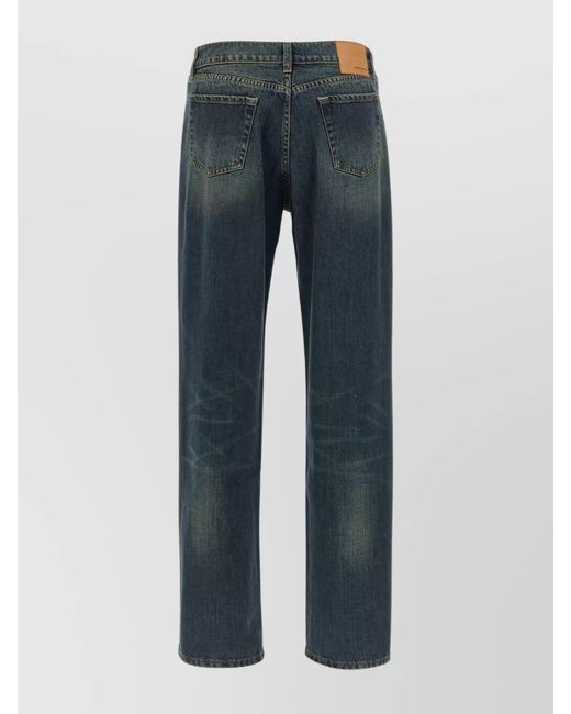 Magda Butrym Blue Cotton Straight-Leg Jeans