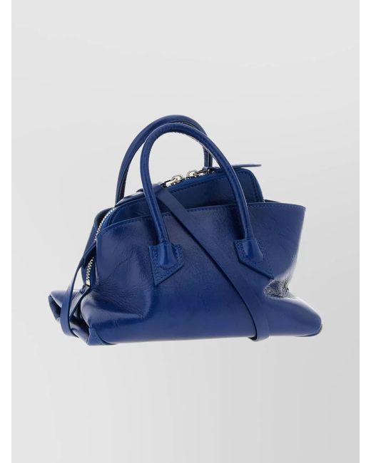 The Attico Blue Mini Handbag Structured Shape