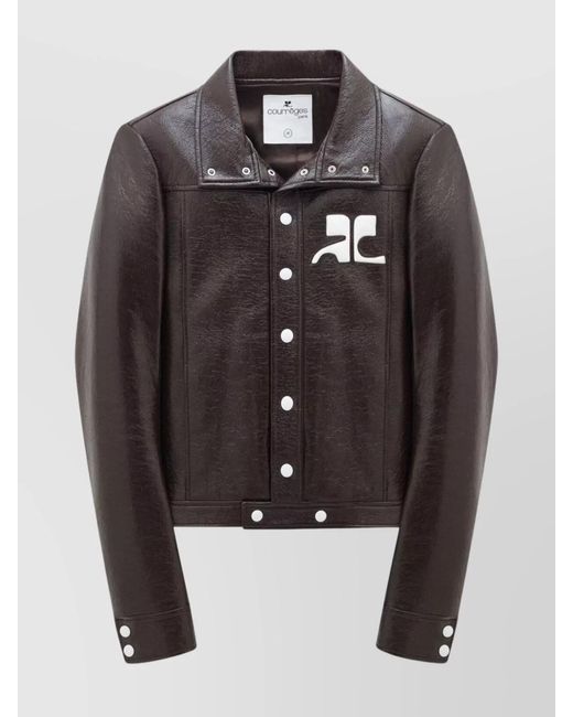 Courreges Black Faux-Leather Jacket for men
