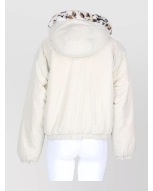 Moose Knuckles White Reversible Faux Fur Coat