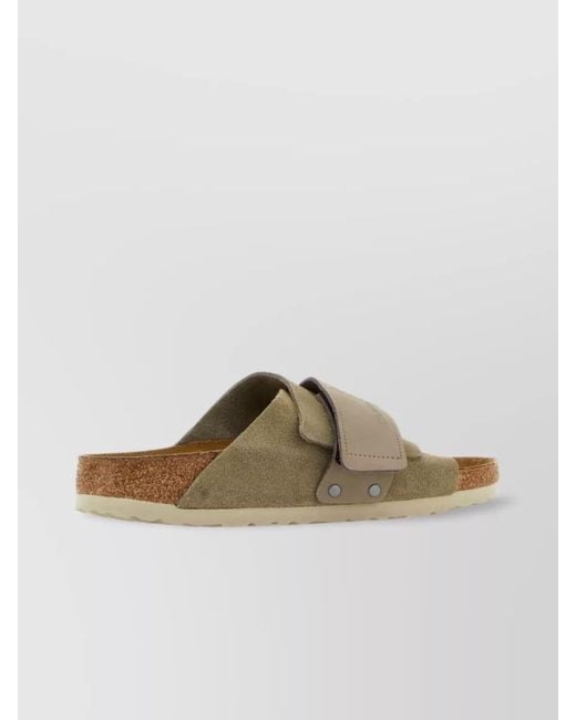 Birkenstock Brown Suede Leather Kyoto Slides