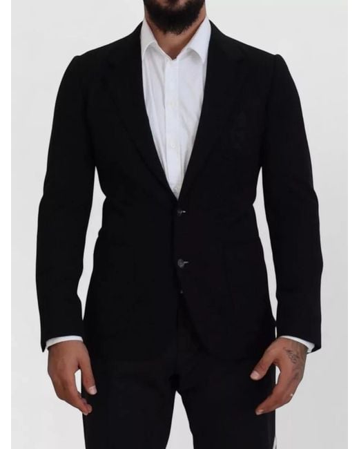 Dolce & Gabbana Blue Wool Slim-Fit Blazer for men