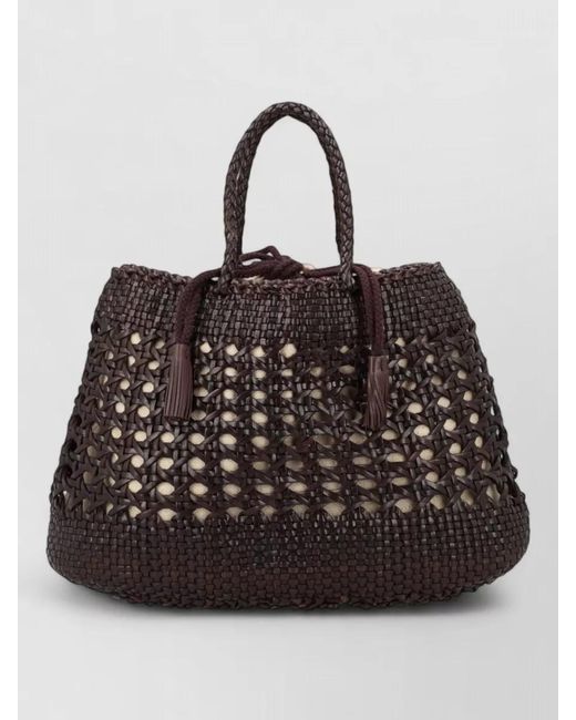 Dragon Diffusion Black Santa Croce Leather Beach Bag