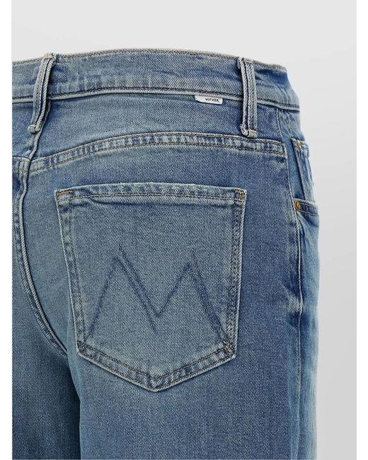 Mother Blue Denim Wide-Leg Jeans