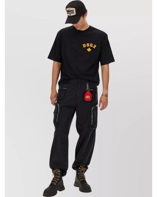 DSquared² Blue Cotton Loose Fit Trousers for men