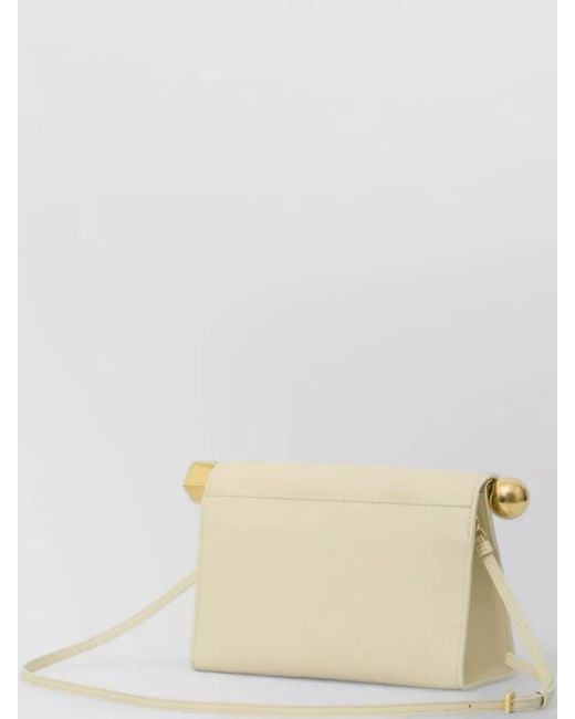 Jacquemus Natural Rond Carré Leather Shoulder Flap Bag
