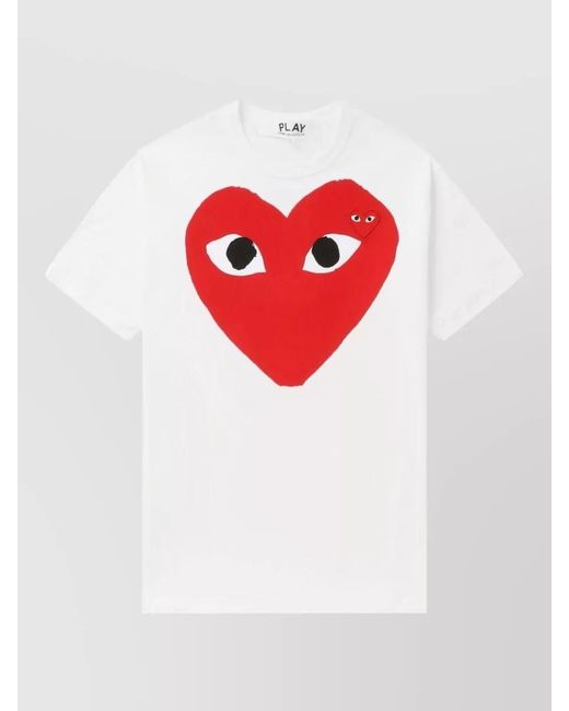 Comme des Garçons Red Cotton Logo T-Shirt for men