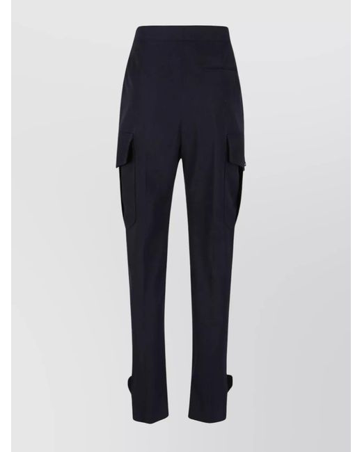 McQueen Blue Tapered Cargo Trousers