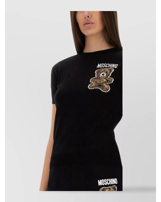Moschino Black Cotton Knitted Sweater