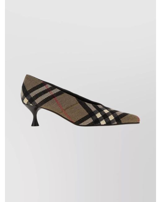 Burberry Multicolor Checked Kitten Heel Pointed Toe Pumps