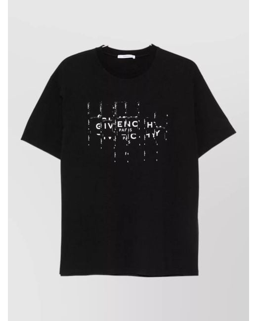 Givenchy Black Cotton Poplin T Shirt Choker Detail for men