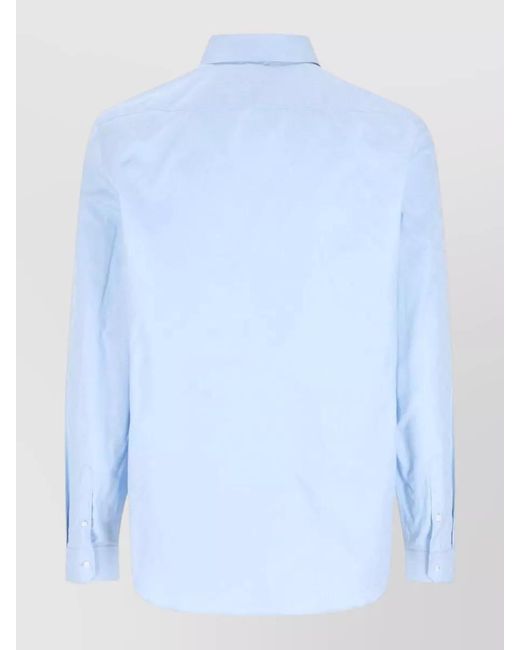 Gucci Blue Shirt Button Down Collar Chest Pocket for men