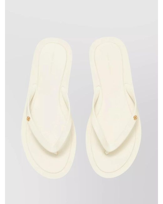 Tory Burch Natural Padded Thong Strap Slide Sandal