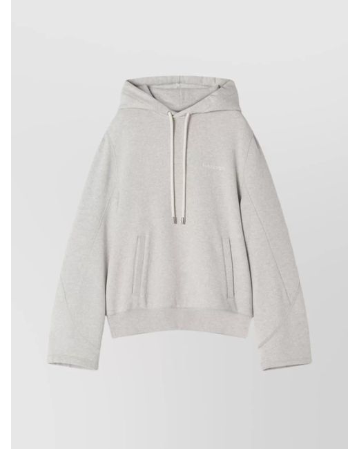 Lanvin Gray Hooded Sweater Drawstring Front Pockets for men