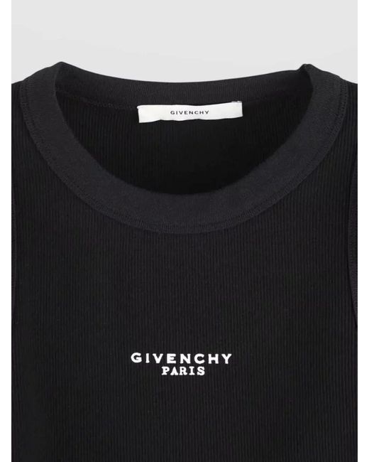 Givenchy Black Ribbed Cropped Tank Top