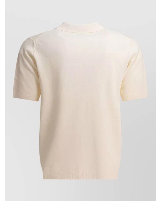 Norse Projects Natural Leif Knitted Polo Shirt Short Sleeves for men