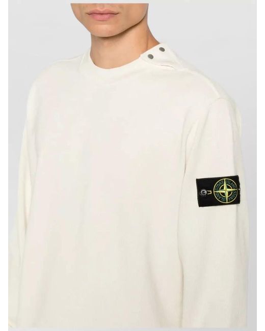 Stone Island Natural Crew Neck Sweater Long Sleeves Regular Fit for men
