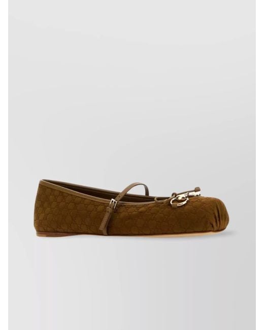 Gucci White Horsbit Ballet Flats