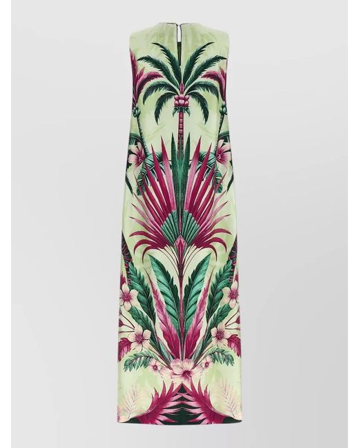 F.R.S For Restless Sleepers White Penelope Dress Maxi Tropical Print Style